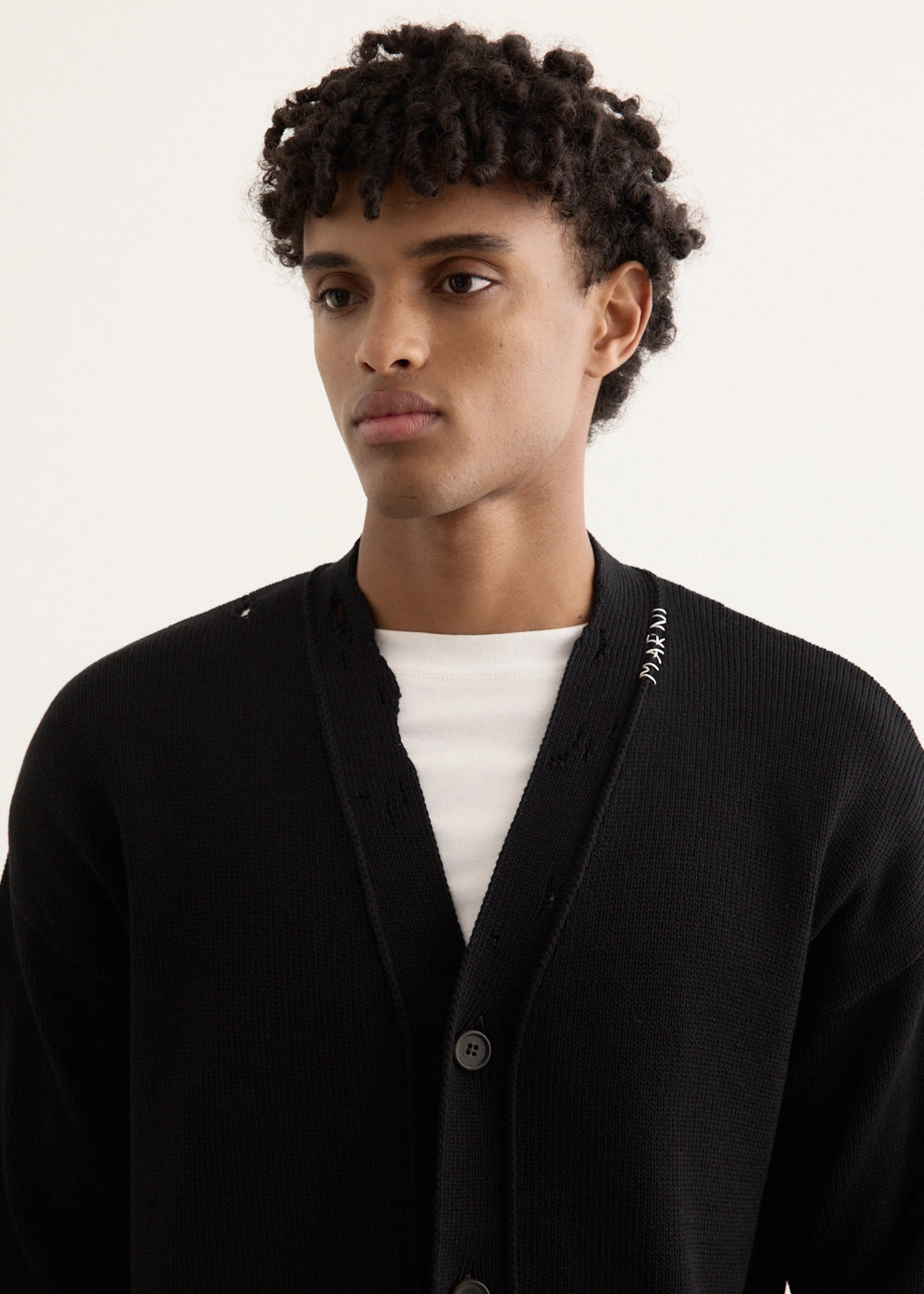 Symbol Embroidery Cardigan Street Layer Layered Texture