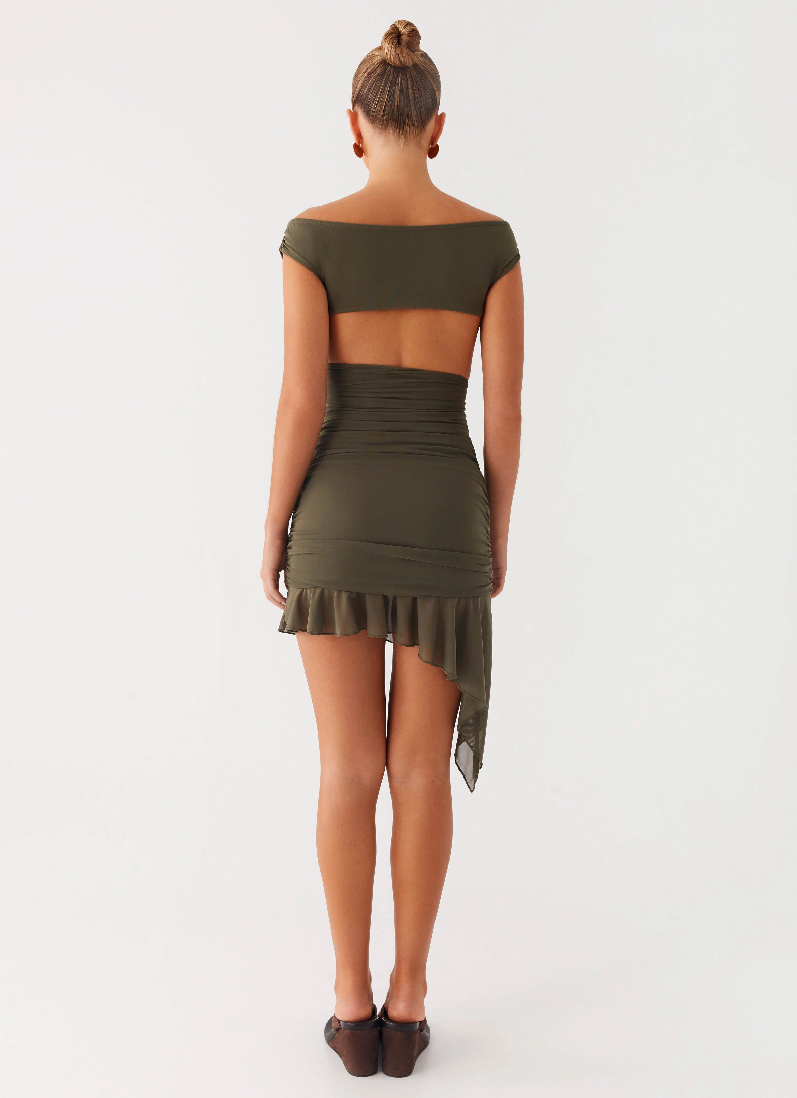 Whimsical Mood Ivy Whisper Mini Dress - Khaki