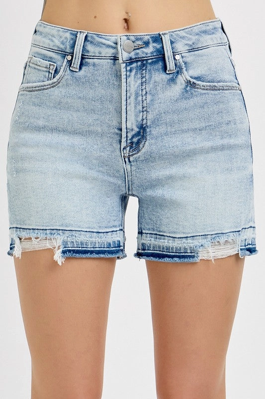 Faux Leather sports accessory TABATHA TUMMY CONTROL HIGH RISE RELEASED HEM SHORTS S-XL