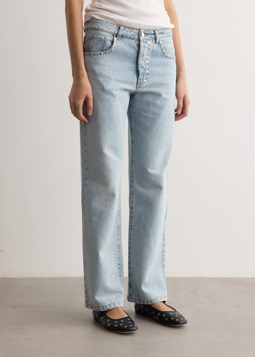 Tachas Trousers Laser Cut Fading Night Out Daily Wear Versatile Look