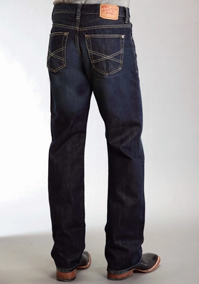 Stetson Mens Blue 100% Cotton Dark Rinse Jeans Holiday Vibes Work Ready