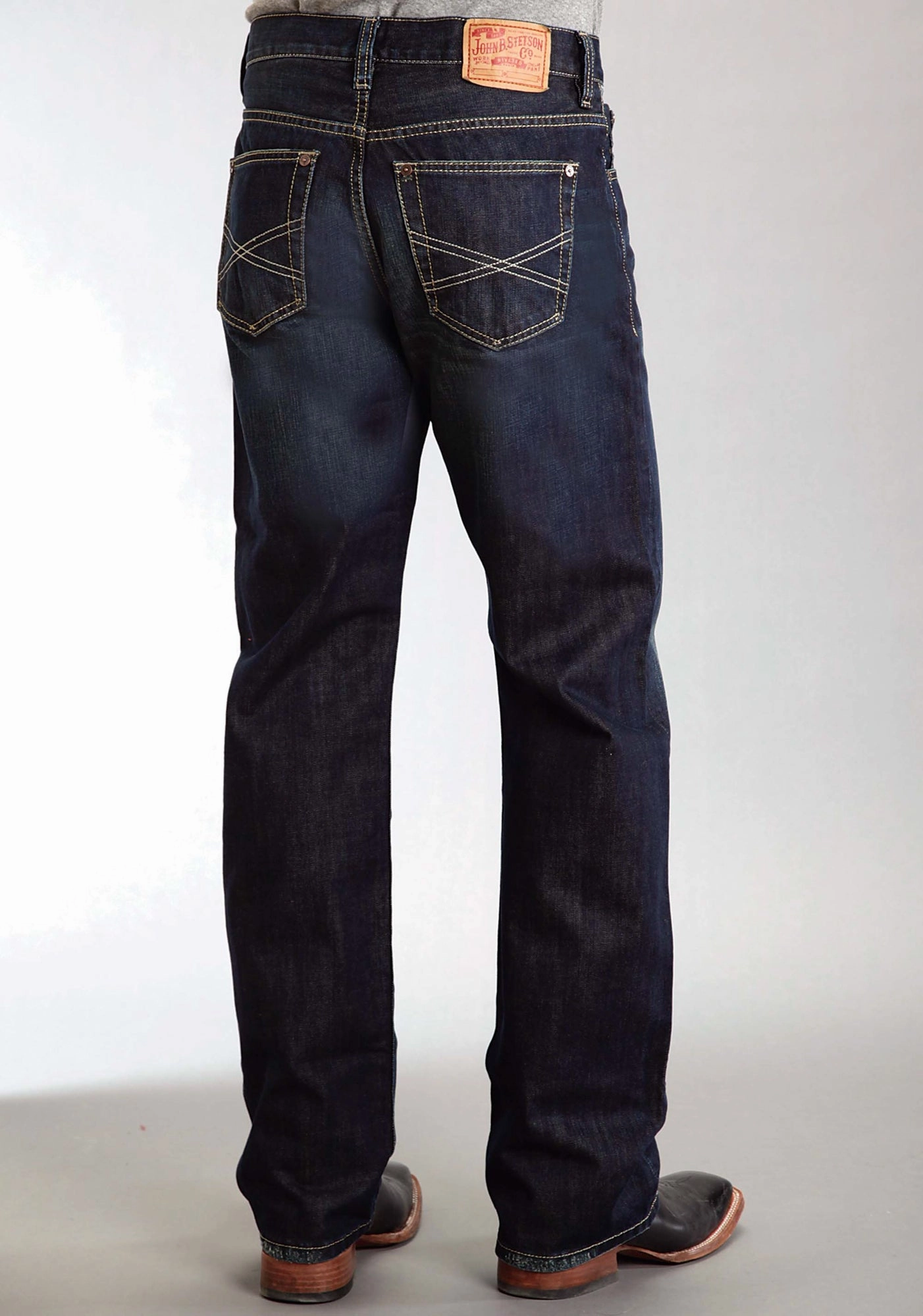 Stetson Mens Blue 100% Cotton Dark Rinse Jeans Holiday Vibes Work Ready