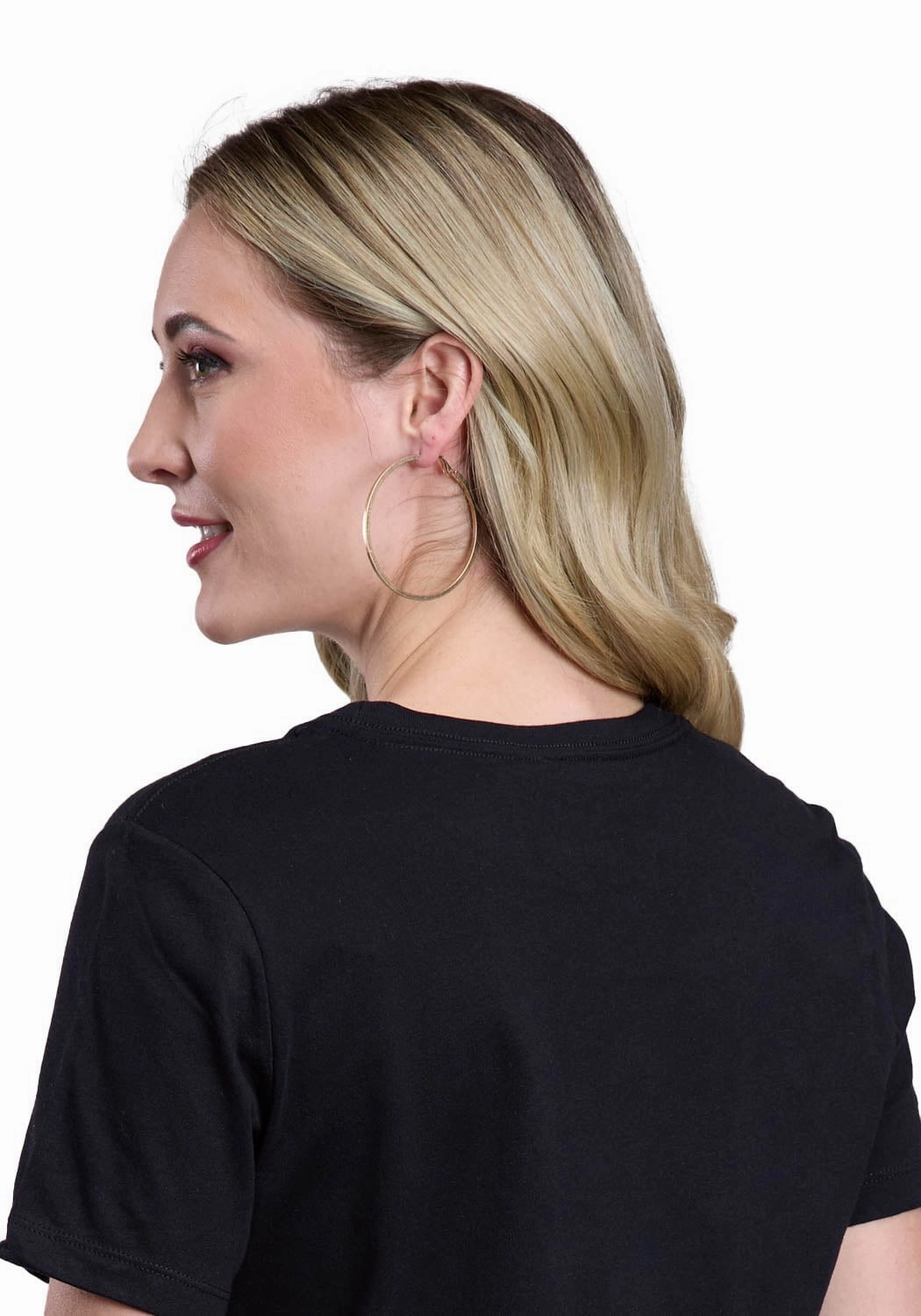 Tin Haul Womens Horseshoe With Scenery Black Cotton Blend S/S T-Shirt Long Sleeve