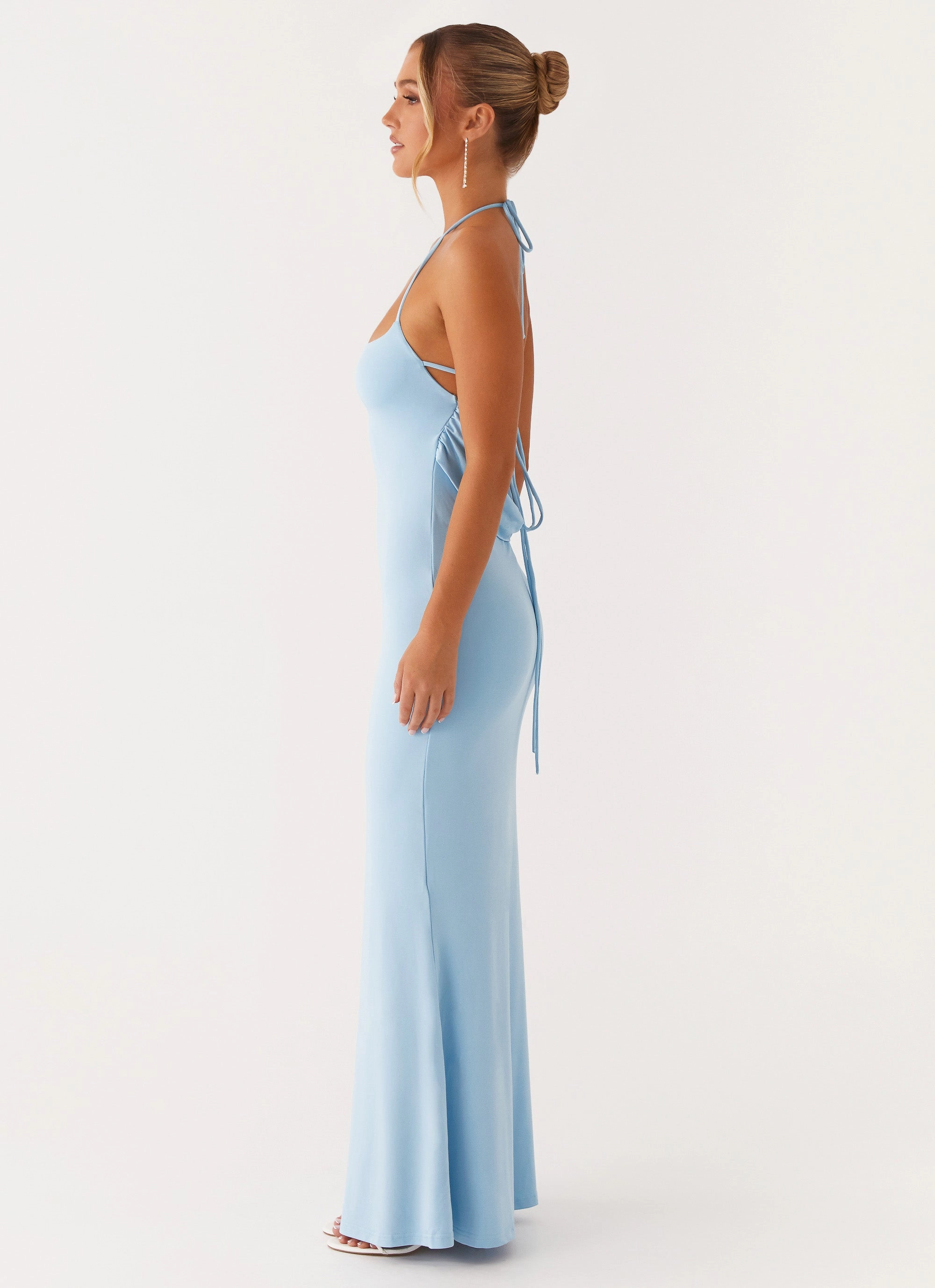 Talk About Us Maxi Dress - Blue Frayed-Edge