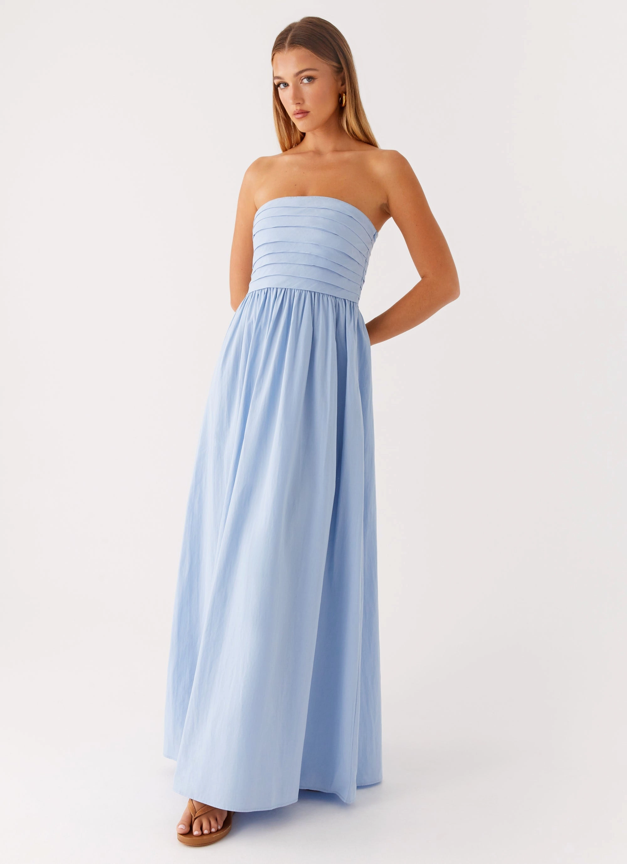 Picture Perfect Simple Touch Tamia Maxi Dress - Blue