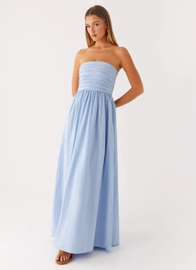 Picture Perfect Simple Touch Tamia Maxi Dress - Blue