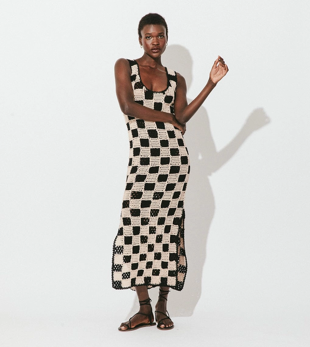 Danika Crochet Dress | Black/White Glamorous look