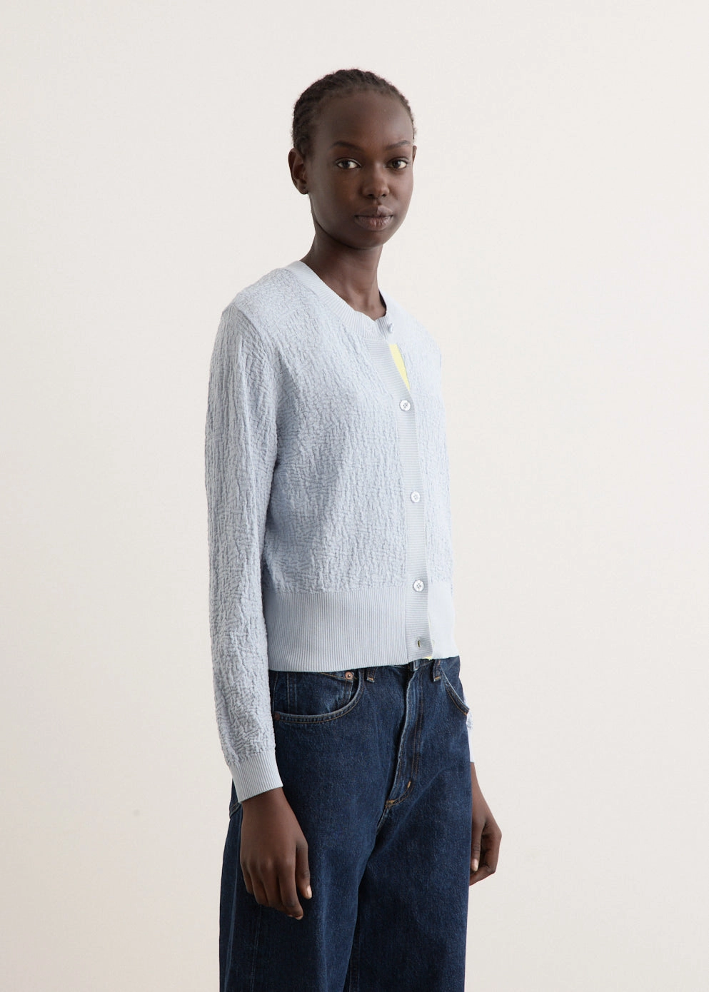 Chea Cardigan RubberizedButtonClosures Ergonomic Shoulder Design