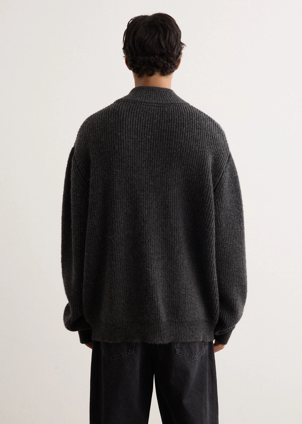 Yesteryear Zip Knit Reinforced Neckline Stitching Warm Fabric