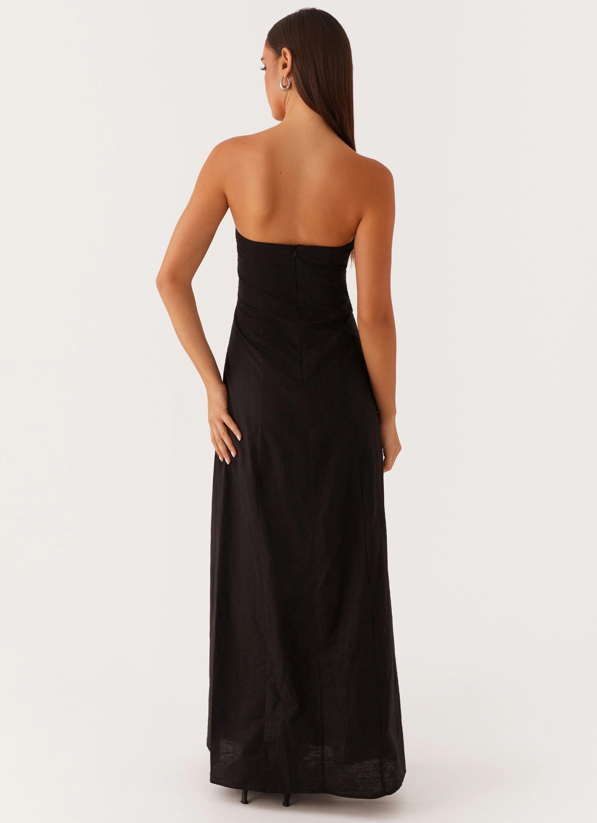 Comfortable Style Soft Cut Tayla Linen Maxi Dress - Black