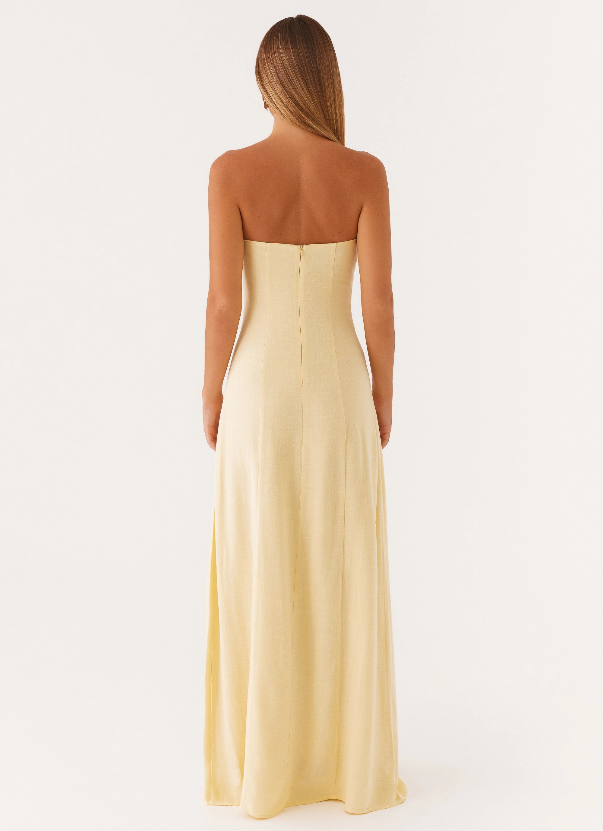 City Essential Tayla Linen Maxi Dress - Yellow