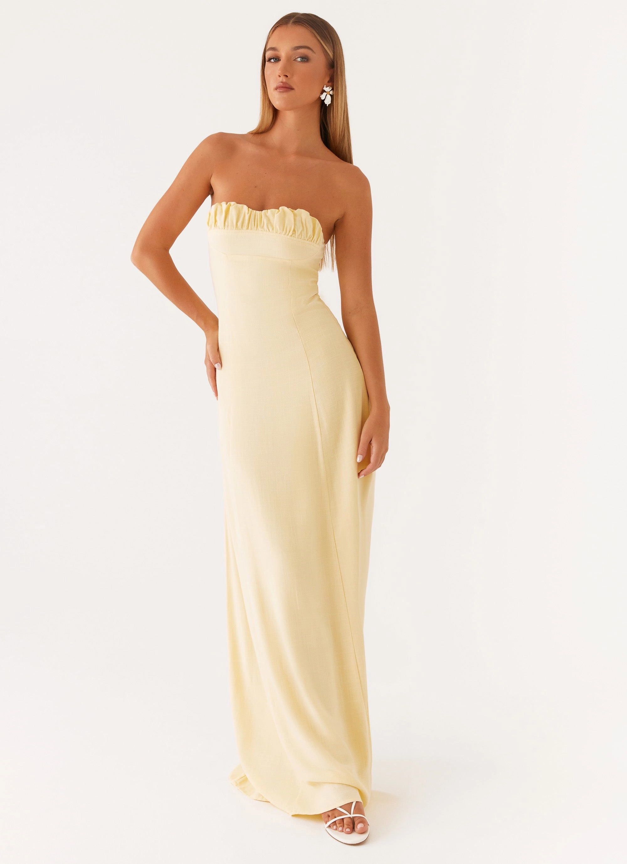 Tayla Linen Maxi Dress - Yellow Body Positive