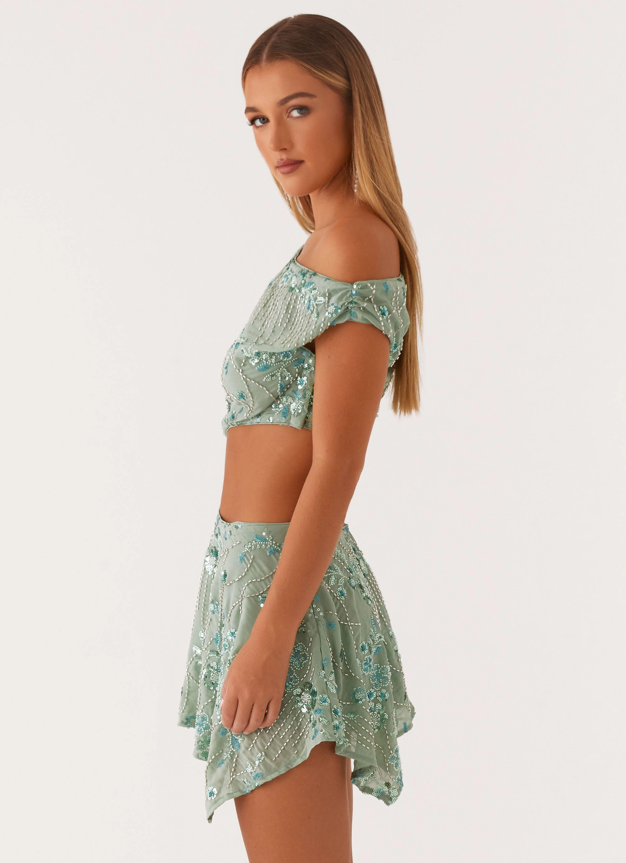 Aletta Sequin Mini Dress - Mint All-Season Comfort Feminine Cut
