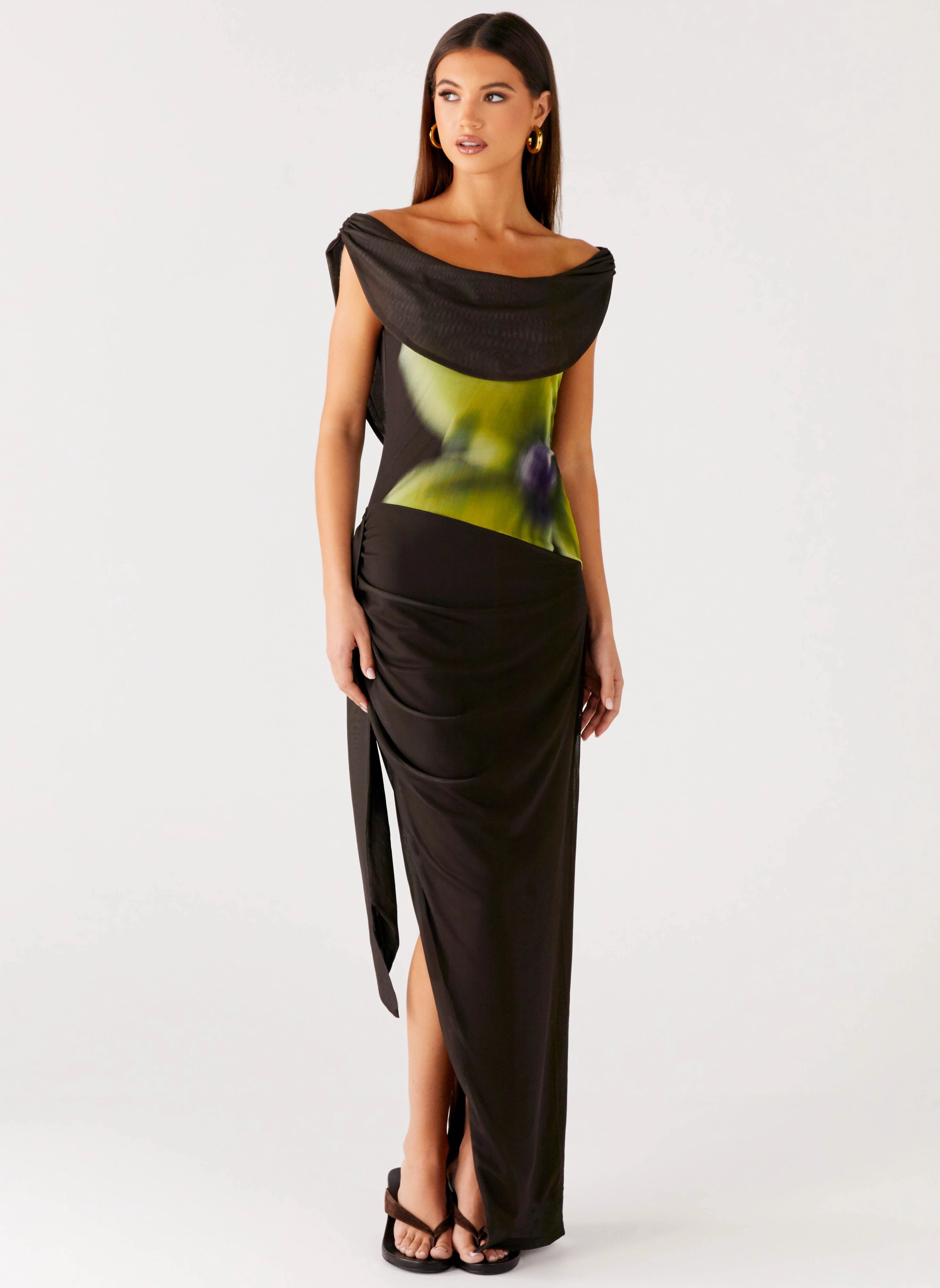 Event Favorite Stylish Comfort Good Fortune Maxi Dress - Lime Flower