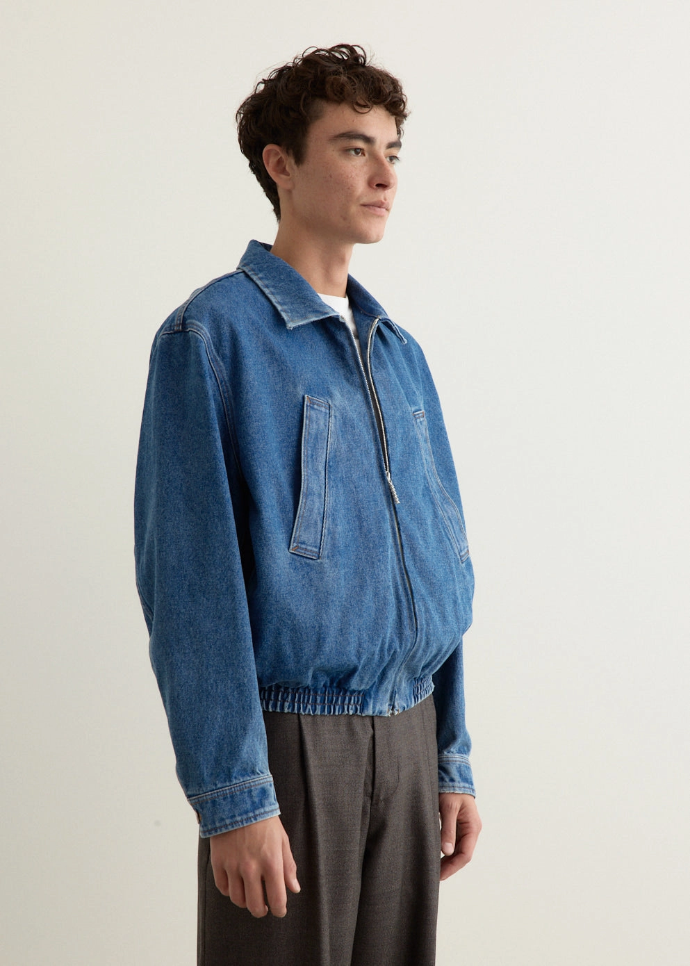 Denim Jacket Seamless Edge Finishing Elasticized Edging