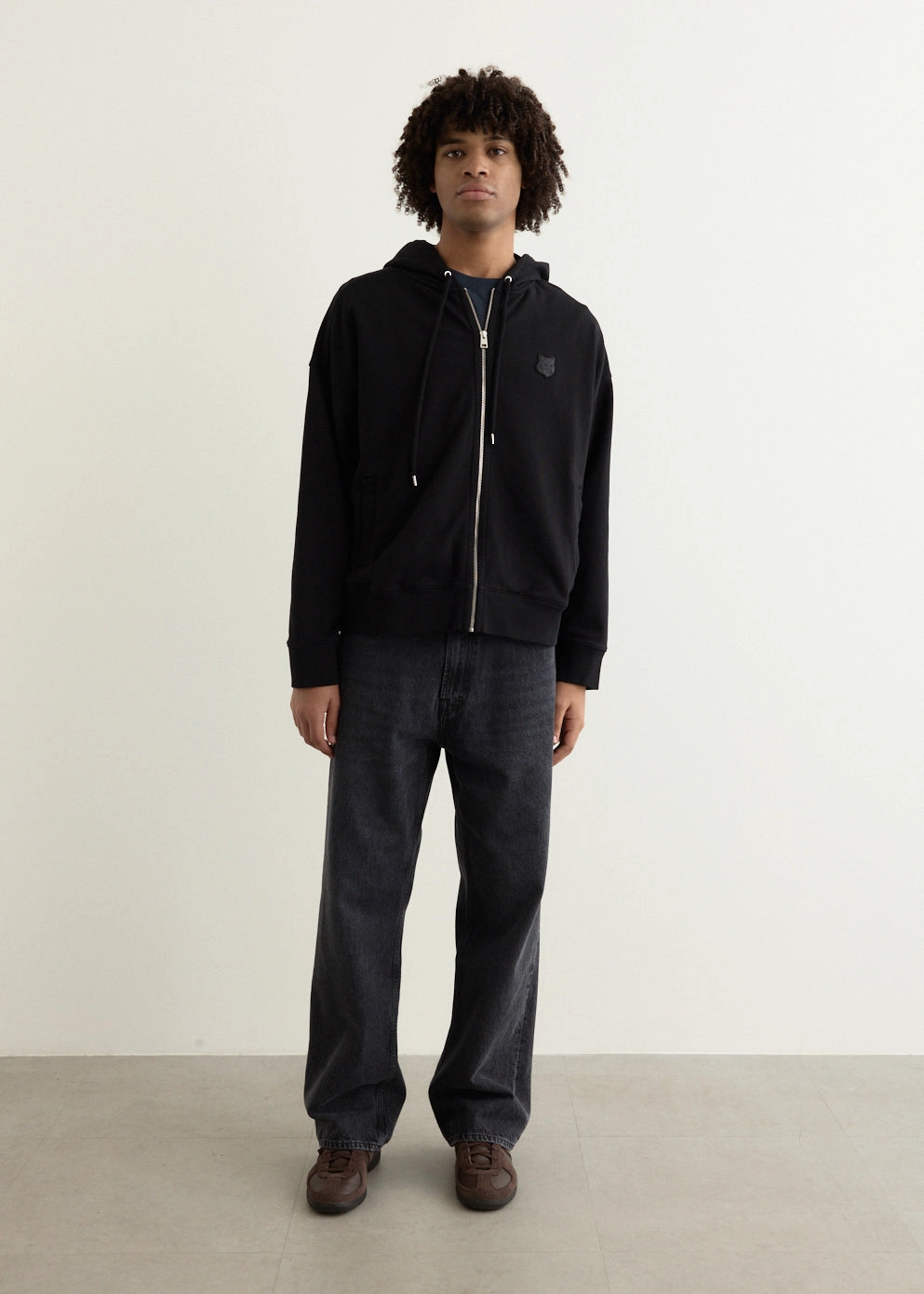 Bold Fox Head Patch Full Zip Oversized Hoodie Eco Friendly Padding