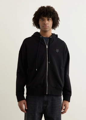 Comfortable Urban Piece Bold Fox Head Patch Full Zip Oversized Hoodie