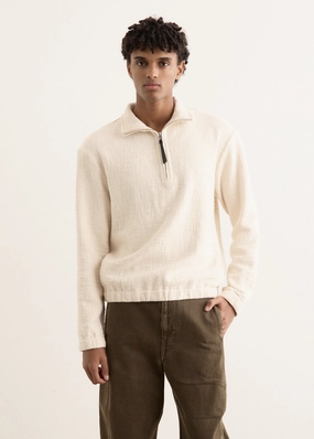Outdoor Look Textured Cotton Pullover