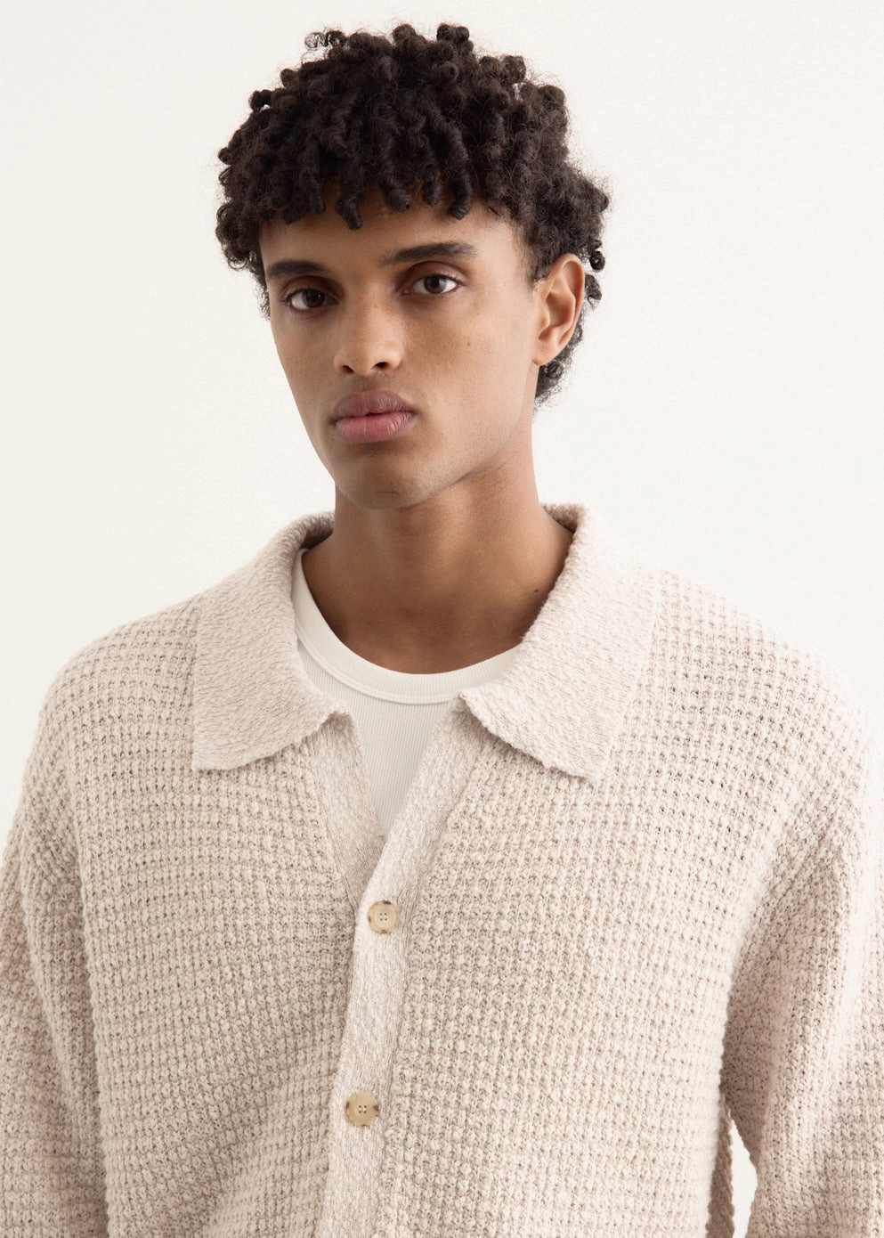 Ventilated Mesh Panels Textured Knit Cardigan