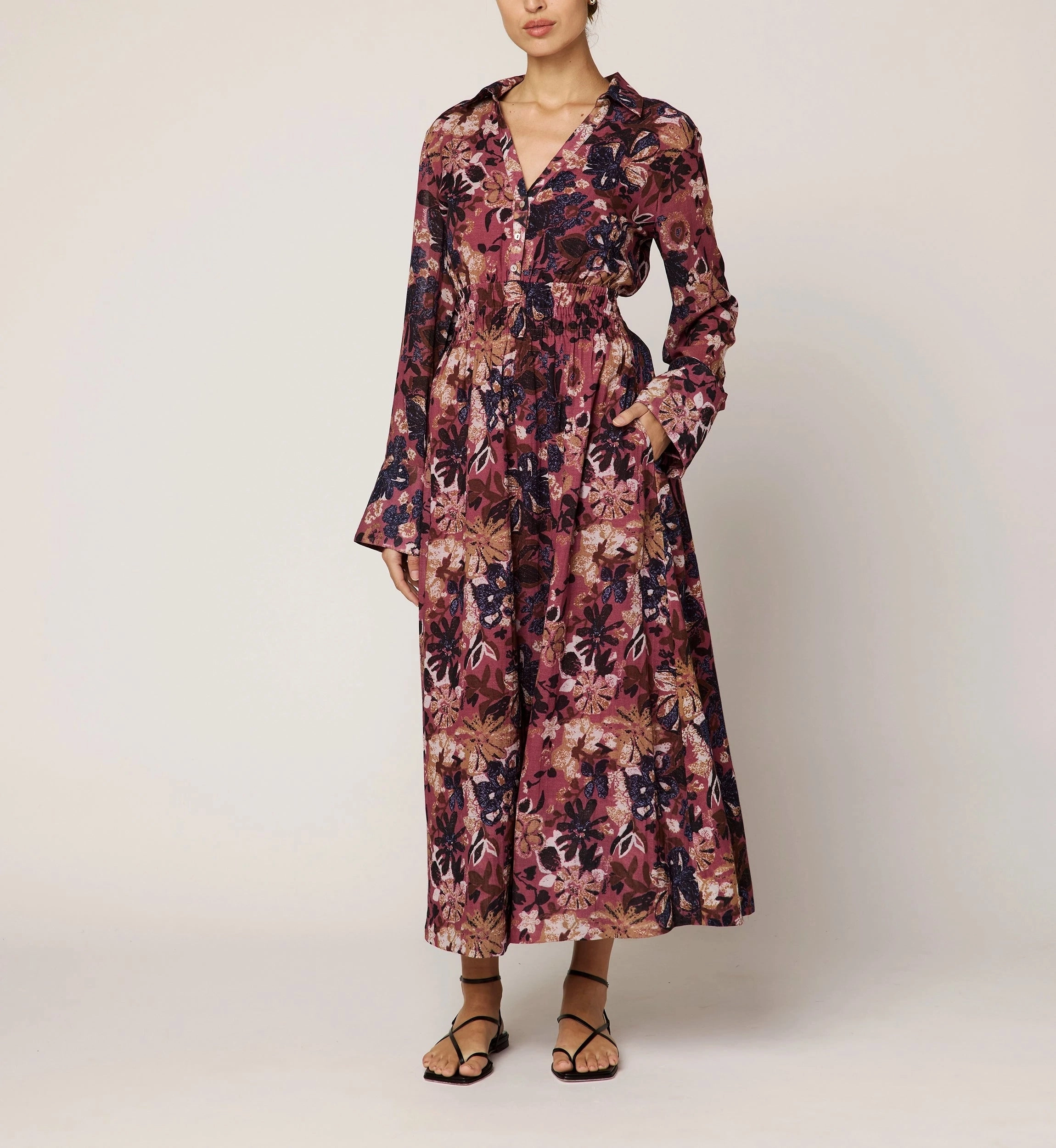 Side-Pocket Daily Favorite Tharini Midi Dress | Bergamo