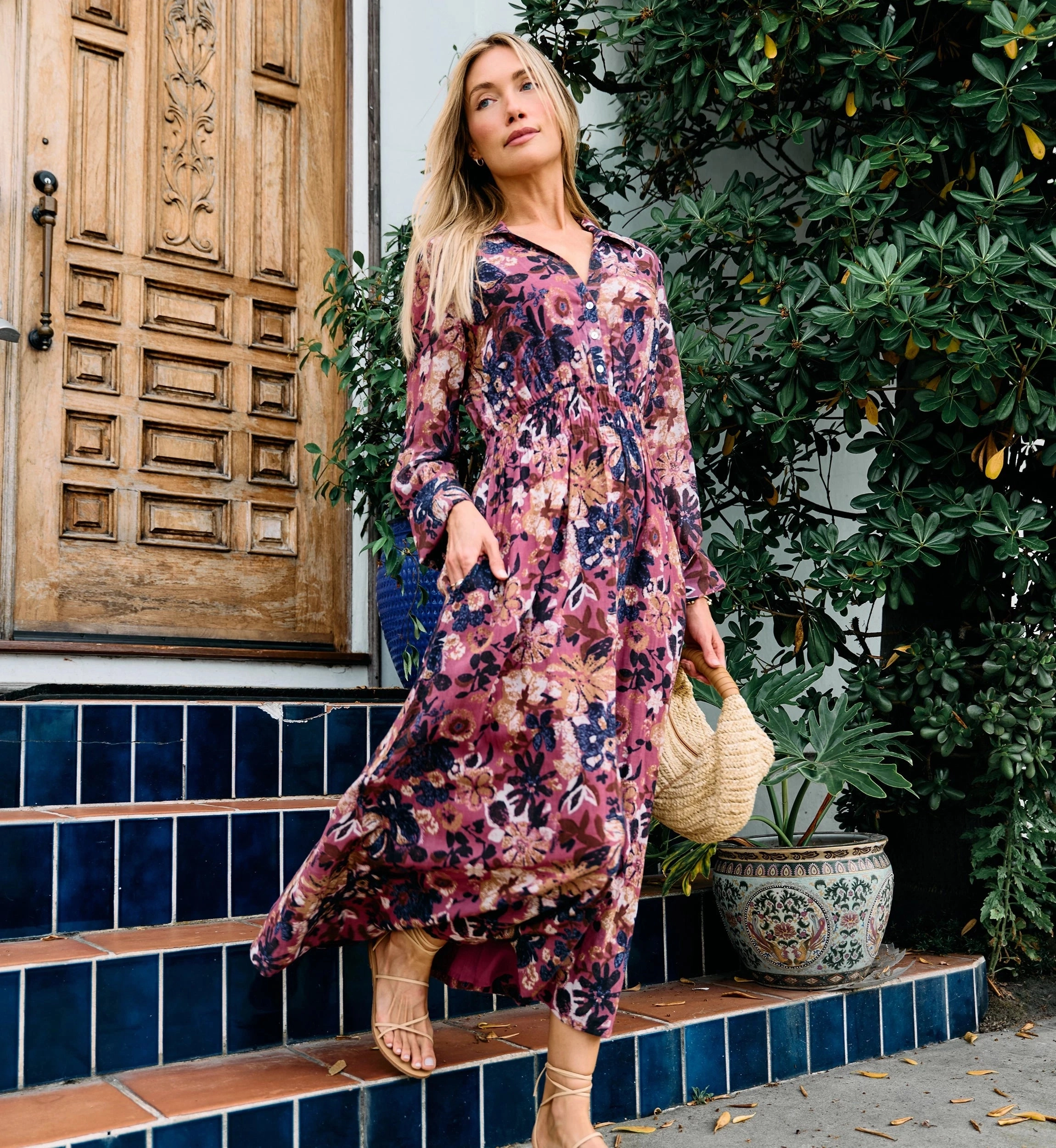 Tharini Midi Dress | Bergamo Snag-Resistant Spring Mood