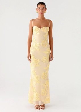 Simple Mood That Girl Maxi Dress - Lemon