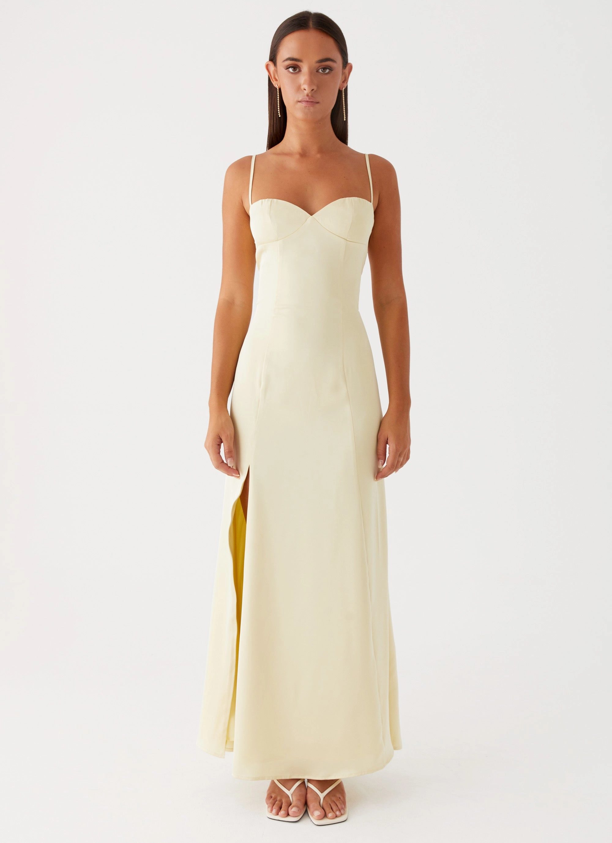 Fitted Design Miss Bloom Maxi Dress - Lemon