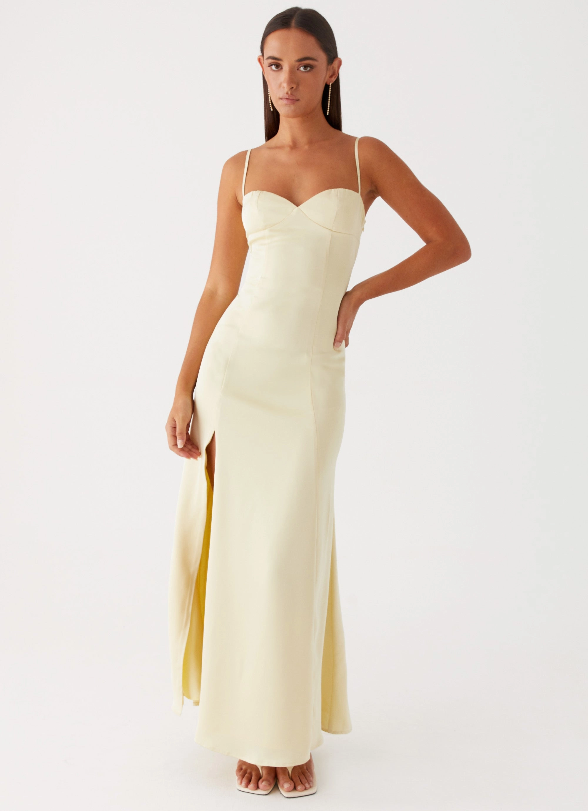 Minimal Harmony Smart Fit Wear Miss Bloom Maxi Dress - Lemon