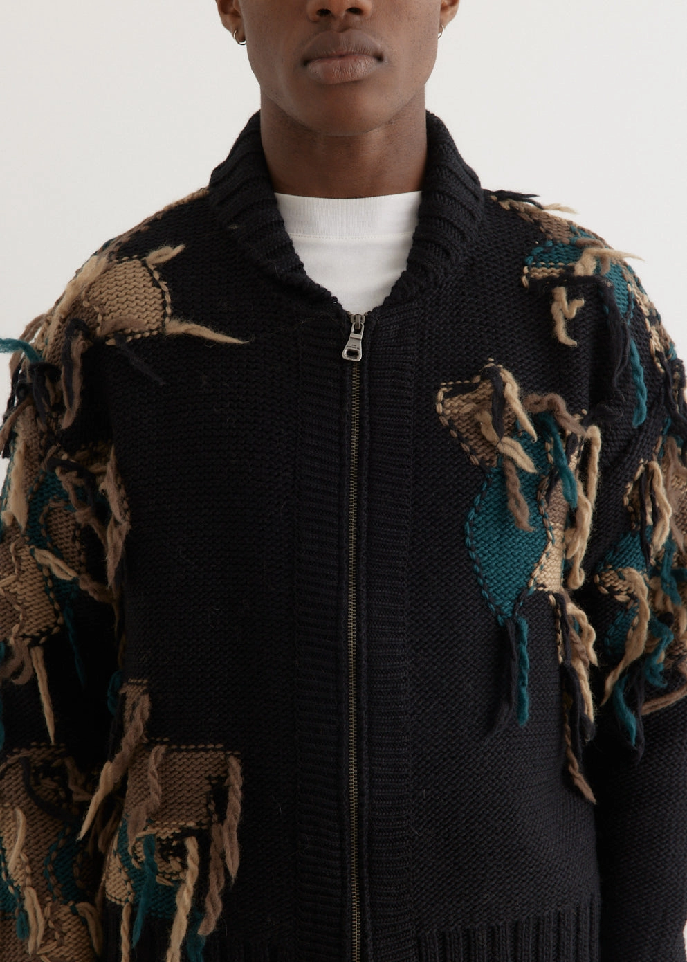 Modern Style Sustainable Material New Camouflage Zip-Up Cardigan