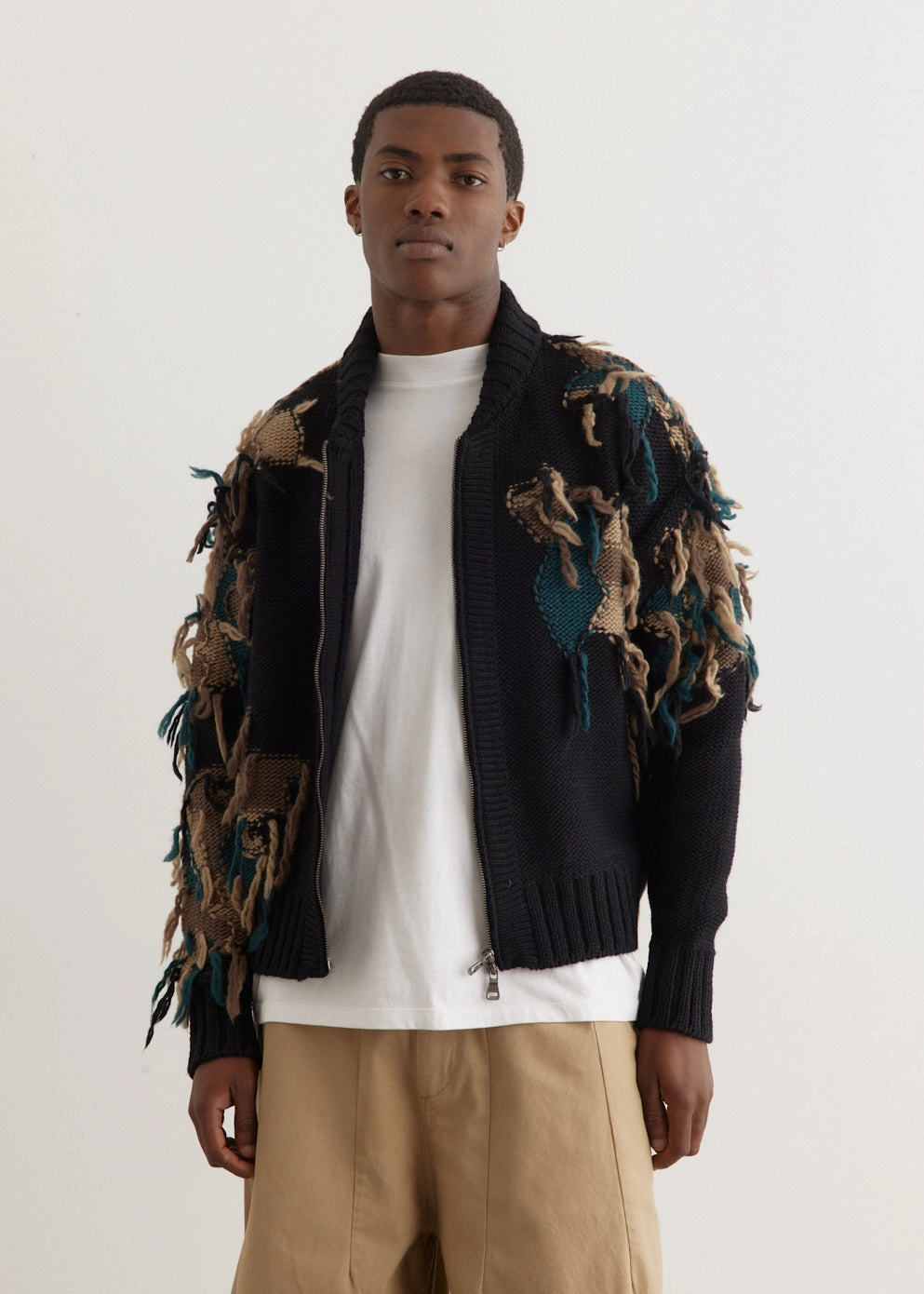 New Camouflage Zip-Up Cardigan MultiPocketLayout