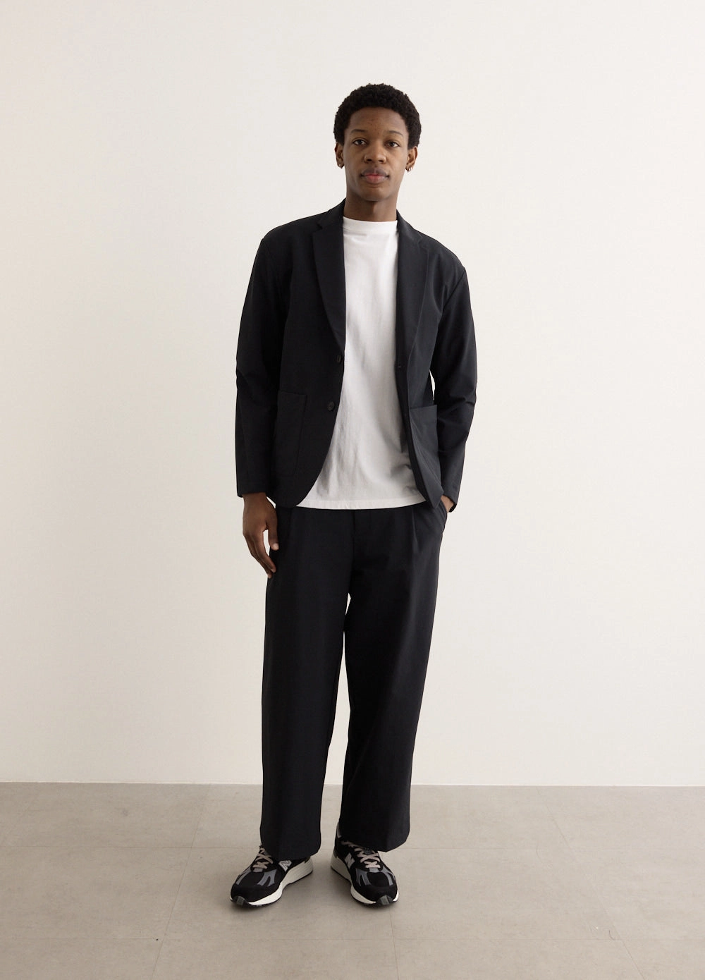 NB Grey Single Jacket Flat Lock Stitching Smart Casual Piece