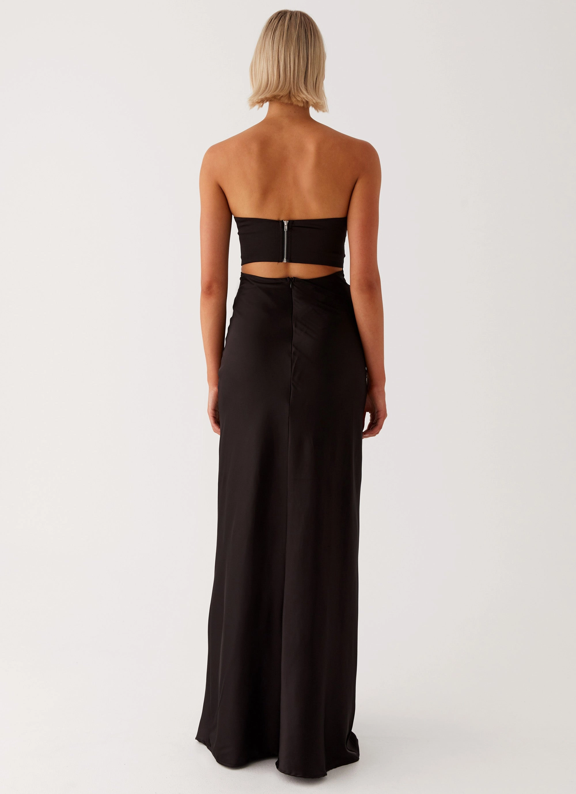 Tianna Strapless Maxi Dress - Black Contemporary Fit Elegant Wearable