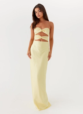 Japan Line Tianna Strapless Maxi Dress - Yellow