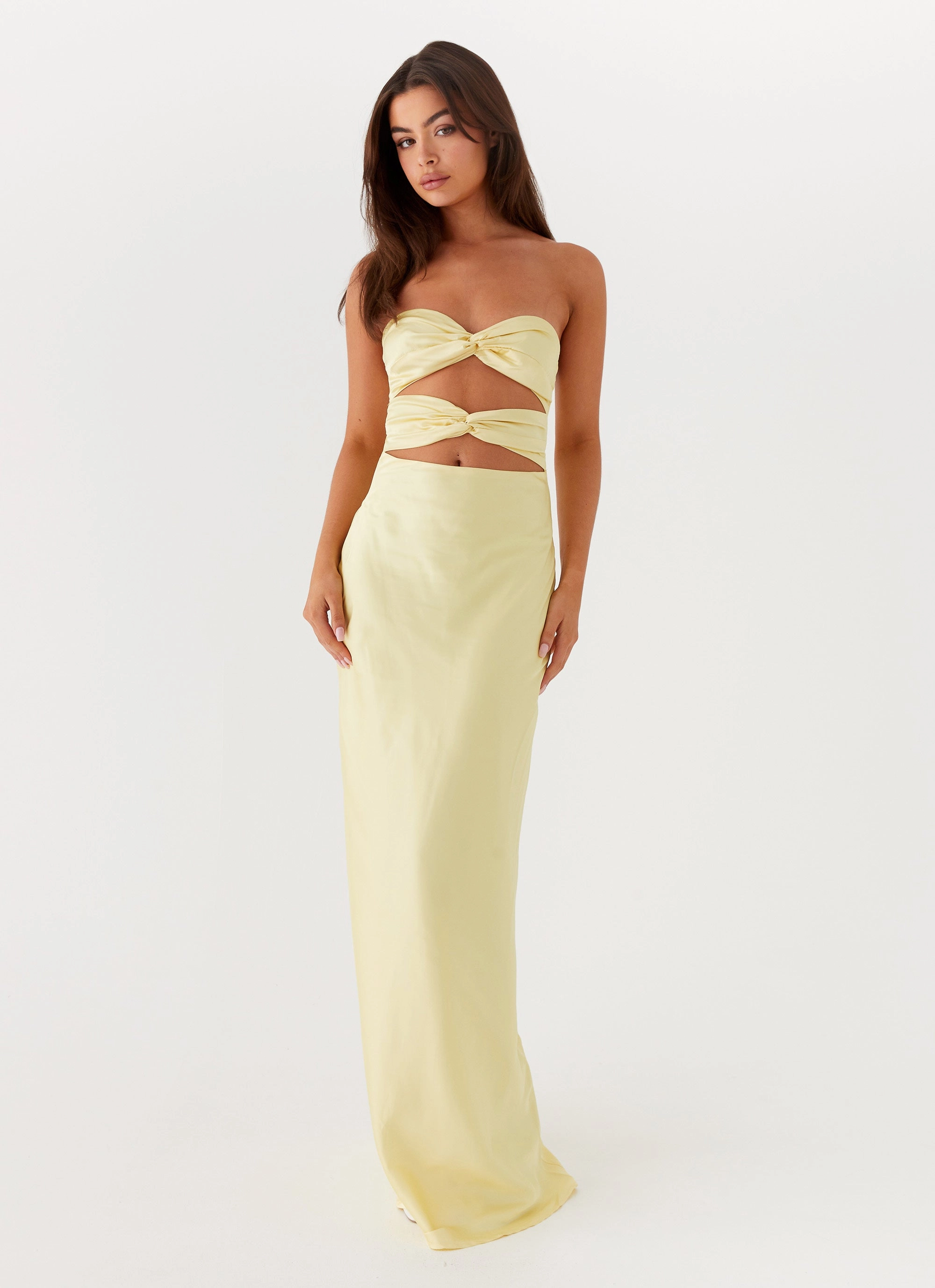 Japan Line Tianna Strapless Maxi Dress - Yellow