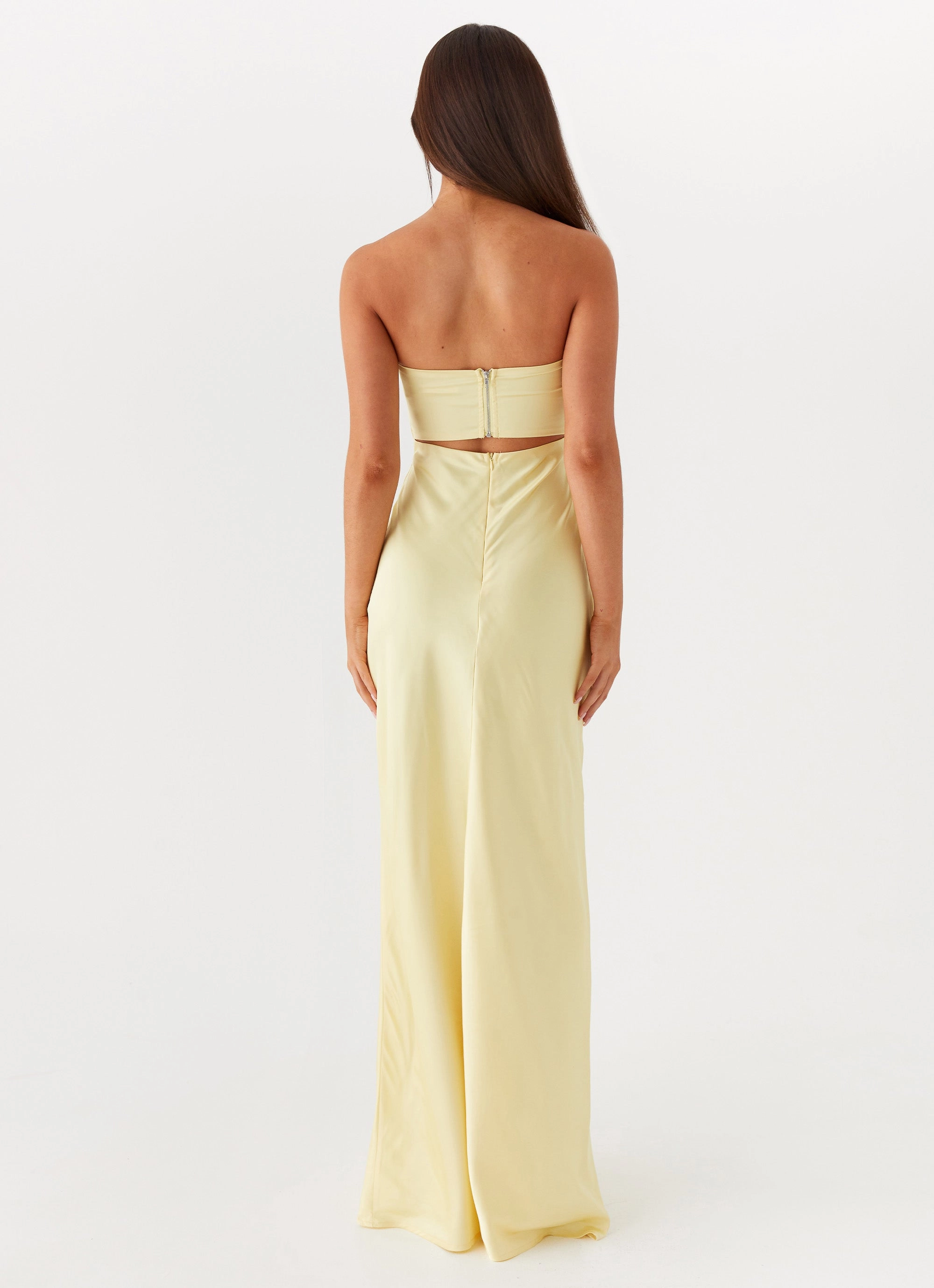 Flap-Detail Light Appeal Tianna Strapless Maxi Dress - Yellow