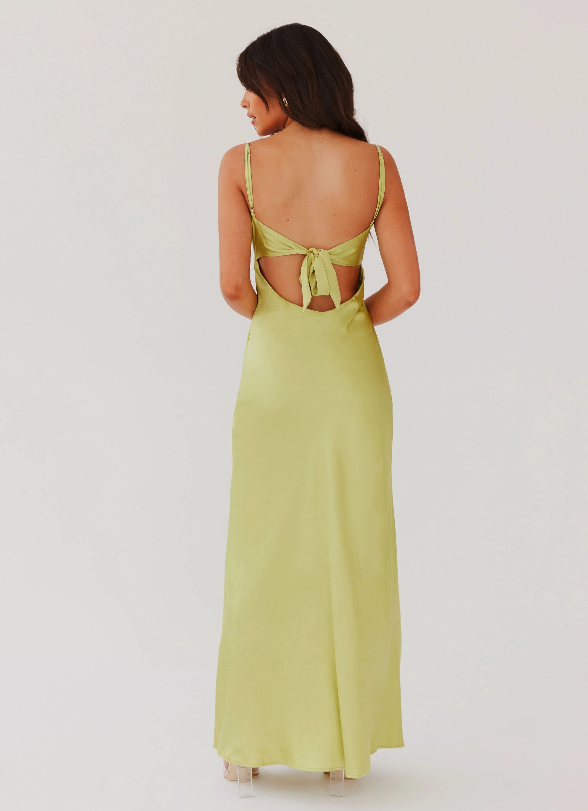 Flora Satin Maxi Dress - Green Expectations Elegant Comfort