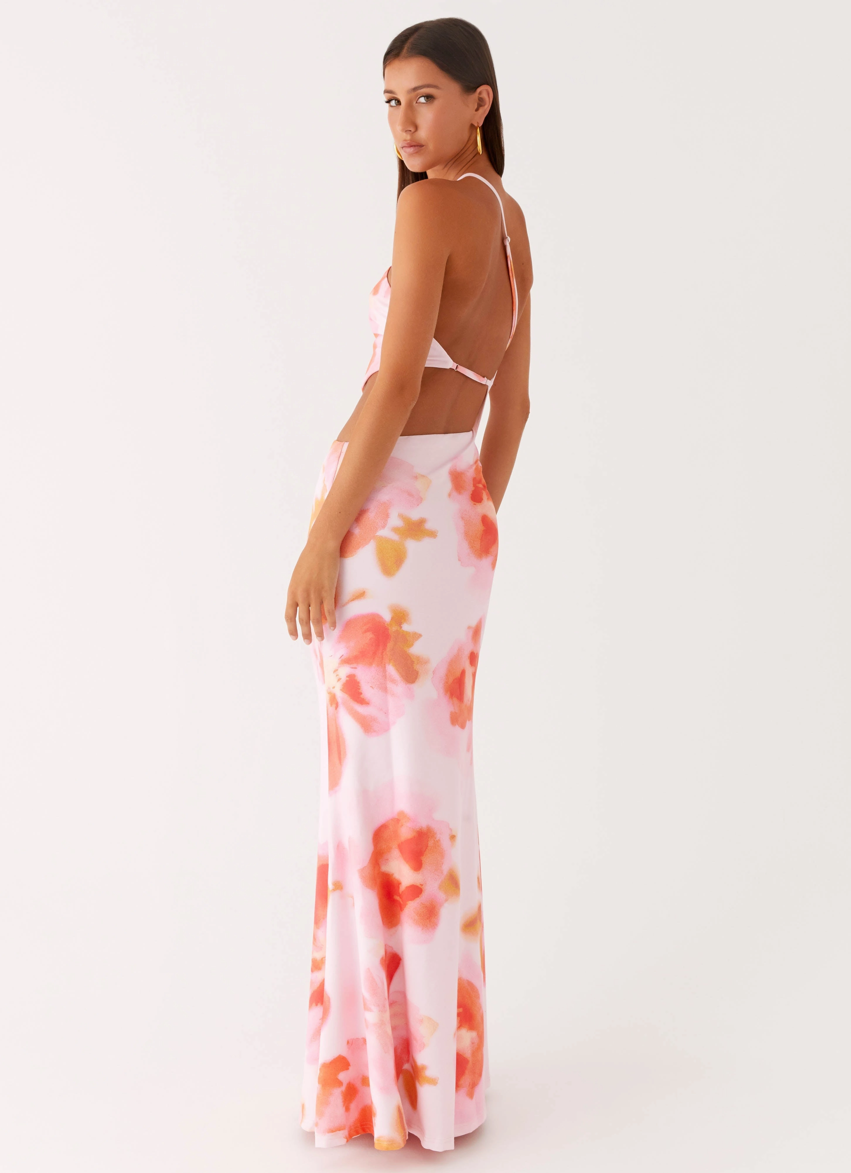 Fashion Layer Riano Cut Out Maxi Dress - Blushing Blossom