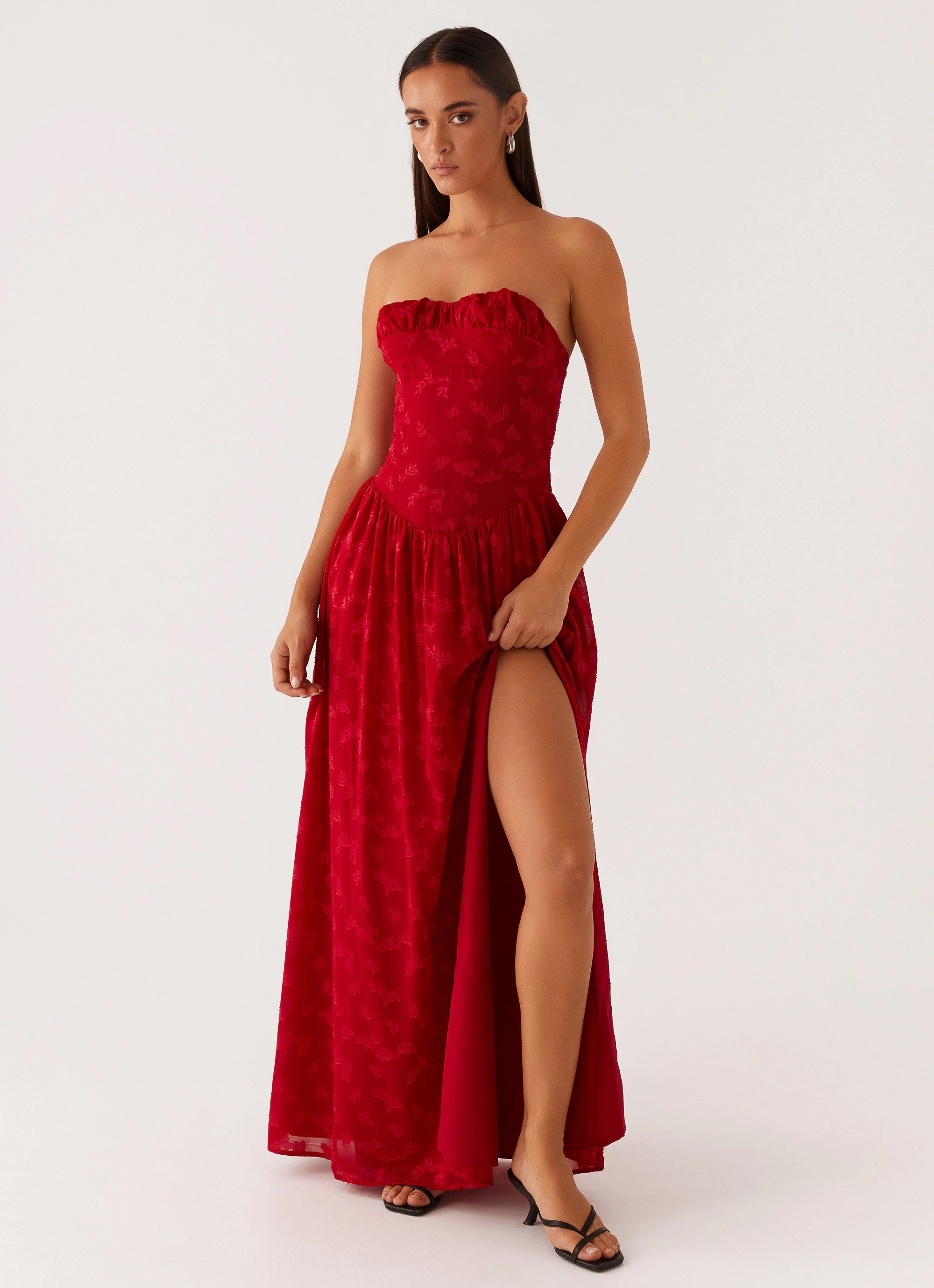 Chic Direction Fresh Energy Adira Maxi Dress - Red