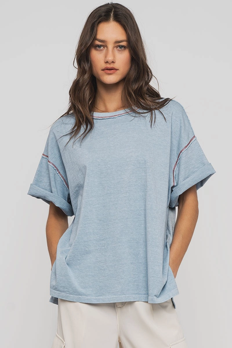 Timeless Oversized Tee - Blue Casual Comfort Look