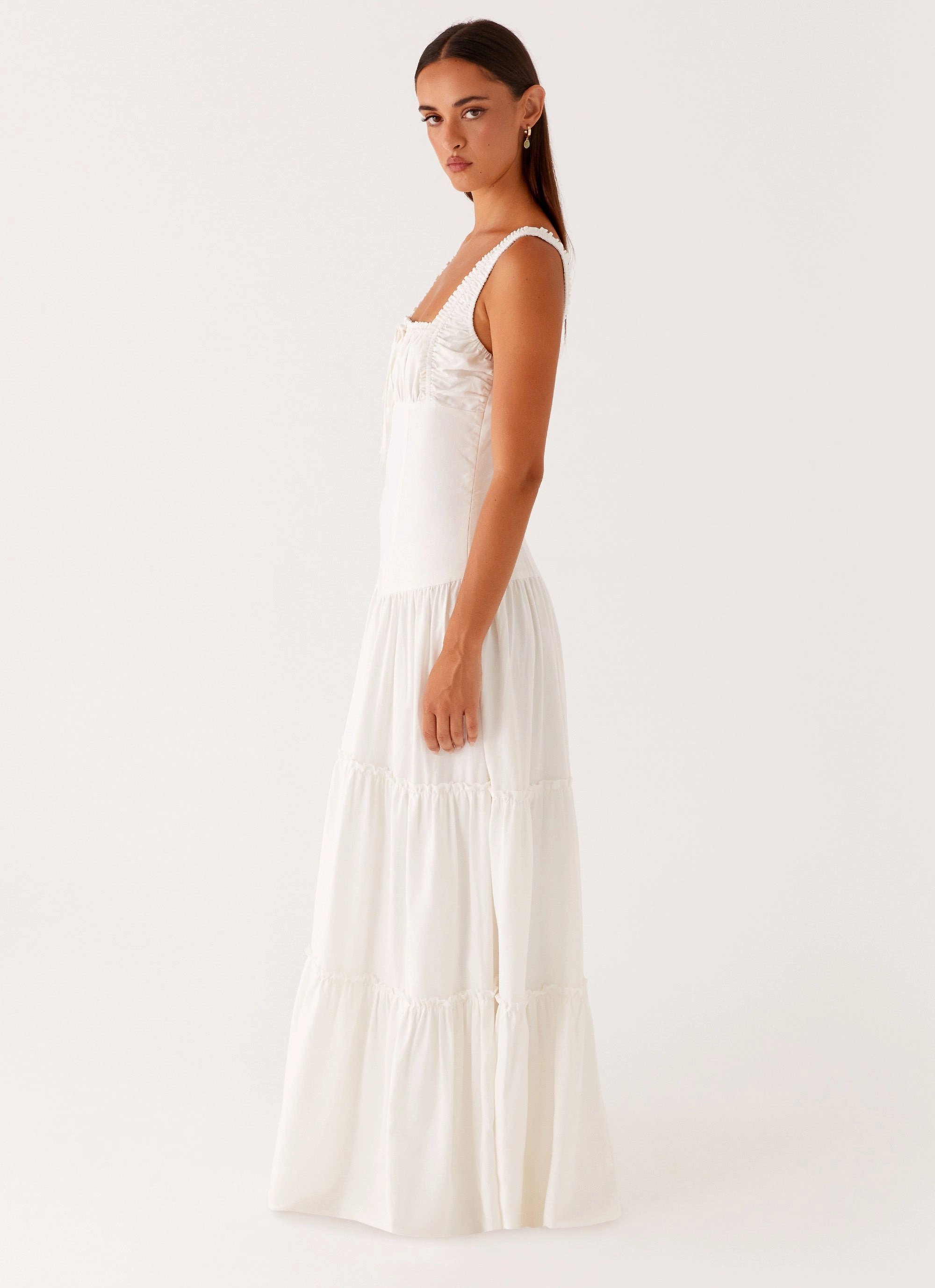 Esme Maxi Dress - White Delicate Finish Farm Air