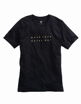 Tin Haul Mens Black 100% Cotton Wear Your Metal Out S/S T-Shirt Stretchy Cloth Streamlined Design