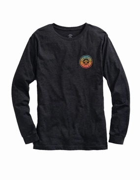 Versatile Piece Tin Haul Mens Gray Cotton Blend Ombre Circle Logo L/S T-Shirt