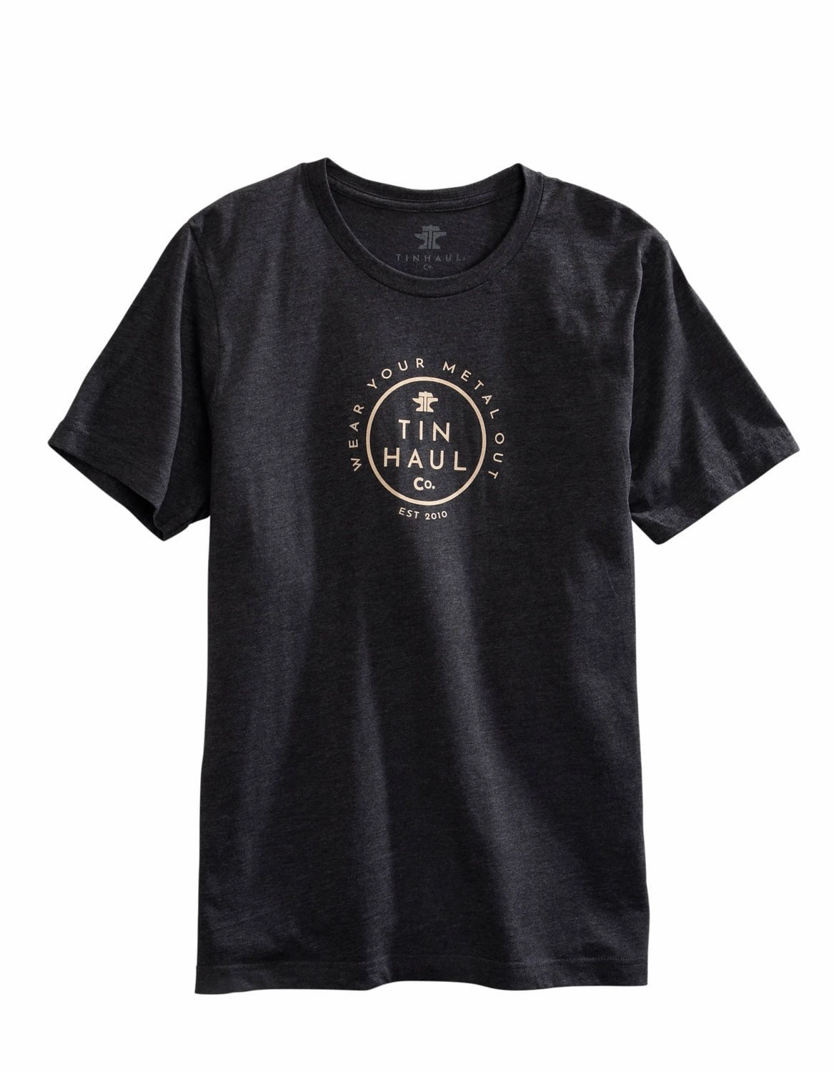 Tin Haul Mens Gray Cotton Blend Wear Your Metal Out S/S T-Shirt Anniversary Celebration