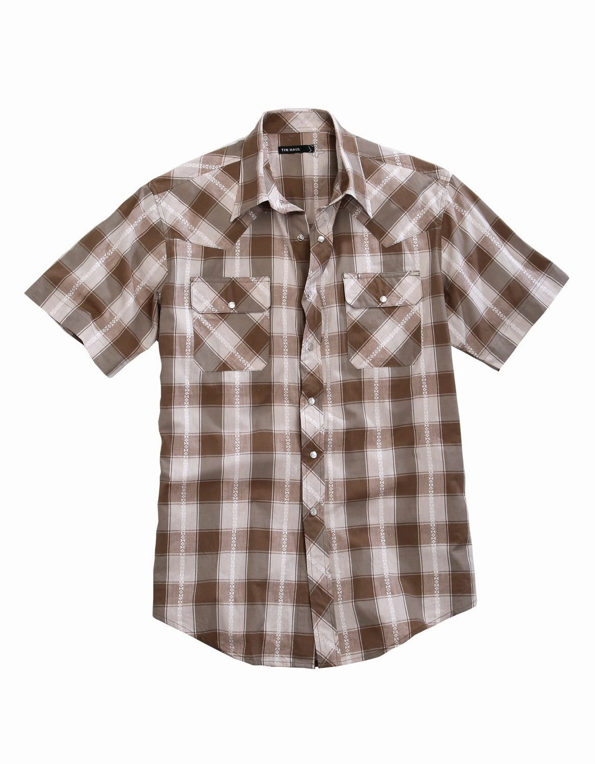 Dressy look Hiking Gear Tin Haul Mens Grey 100% Cotton Buffalo Dobby S/S Shirt