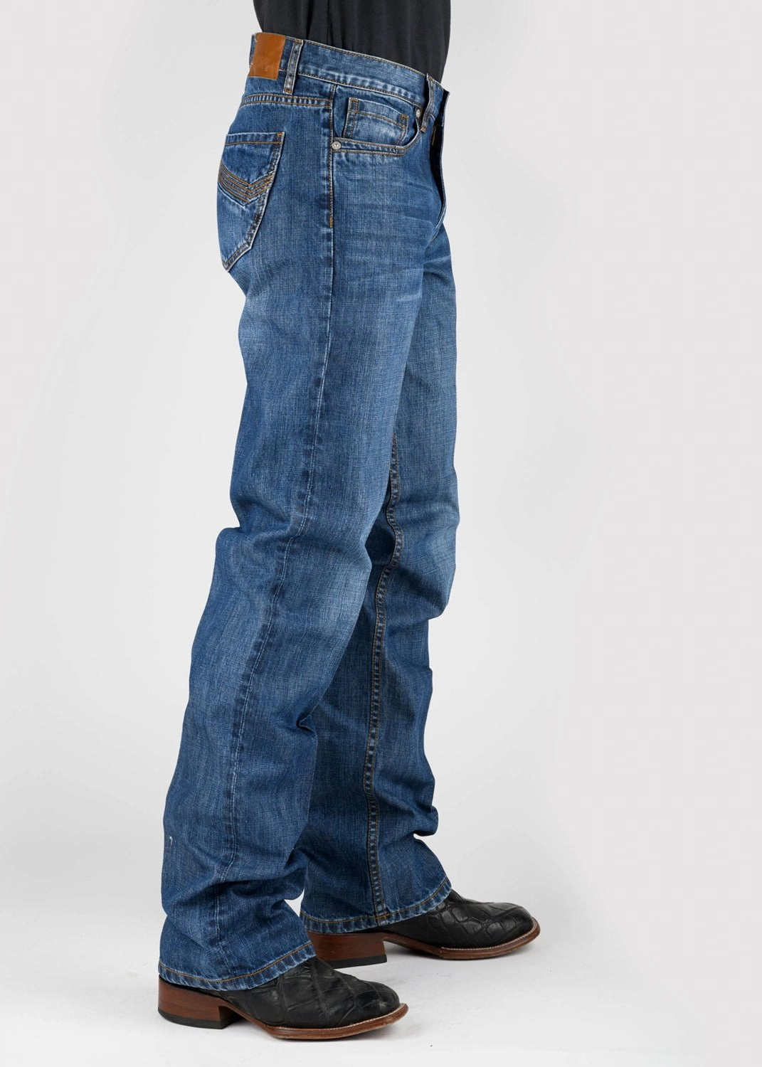 Easy Pair Tin Haul Mens Regular Joe Angle Embroidered Blue 100% Cotton Jeans