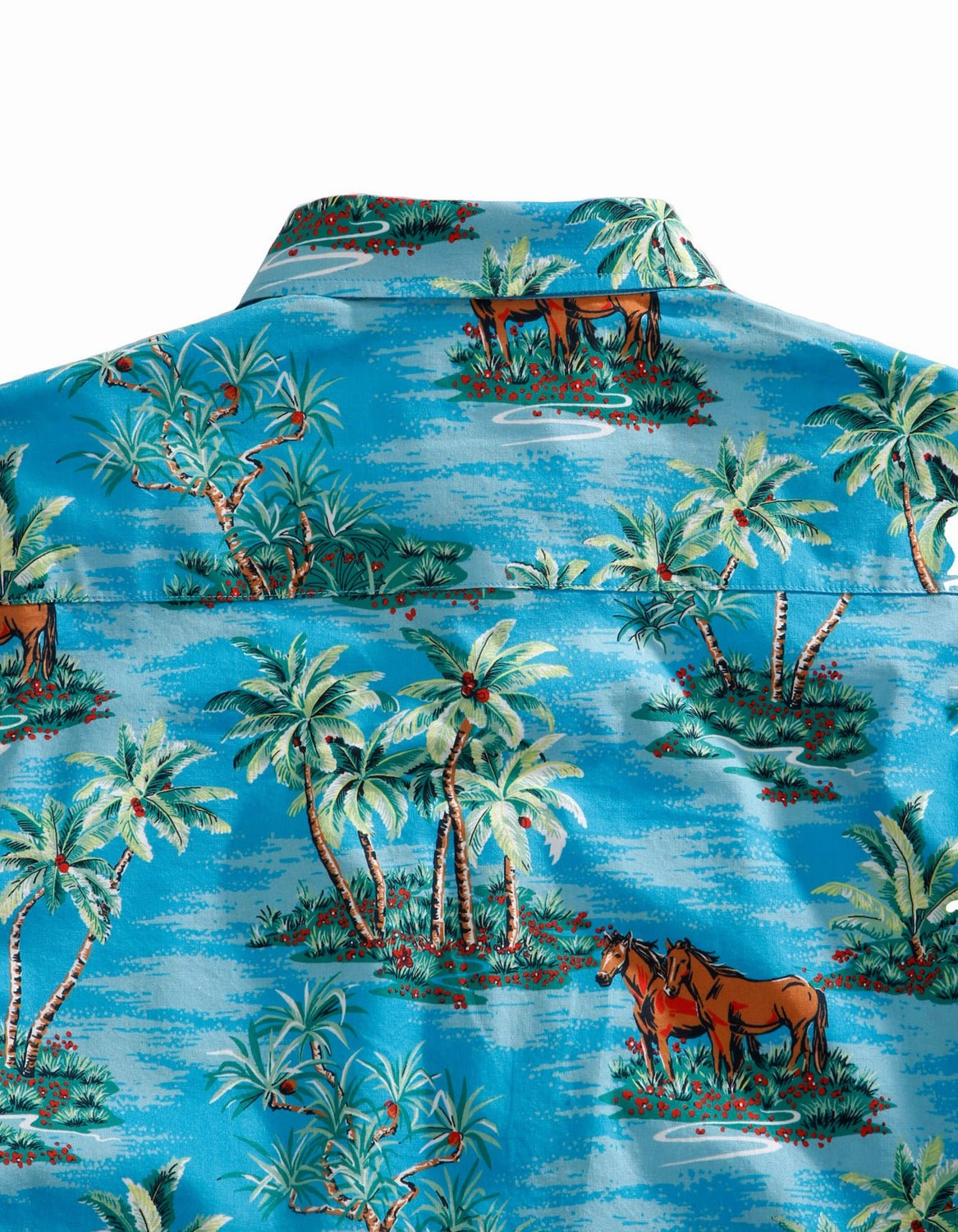 Tin Haul Mens Vintage Hawaiian Blue 100% Cotton L/S Shirt Unisex Design