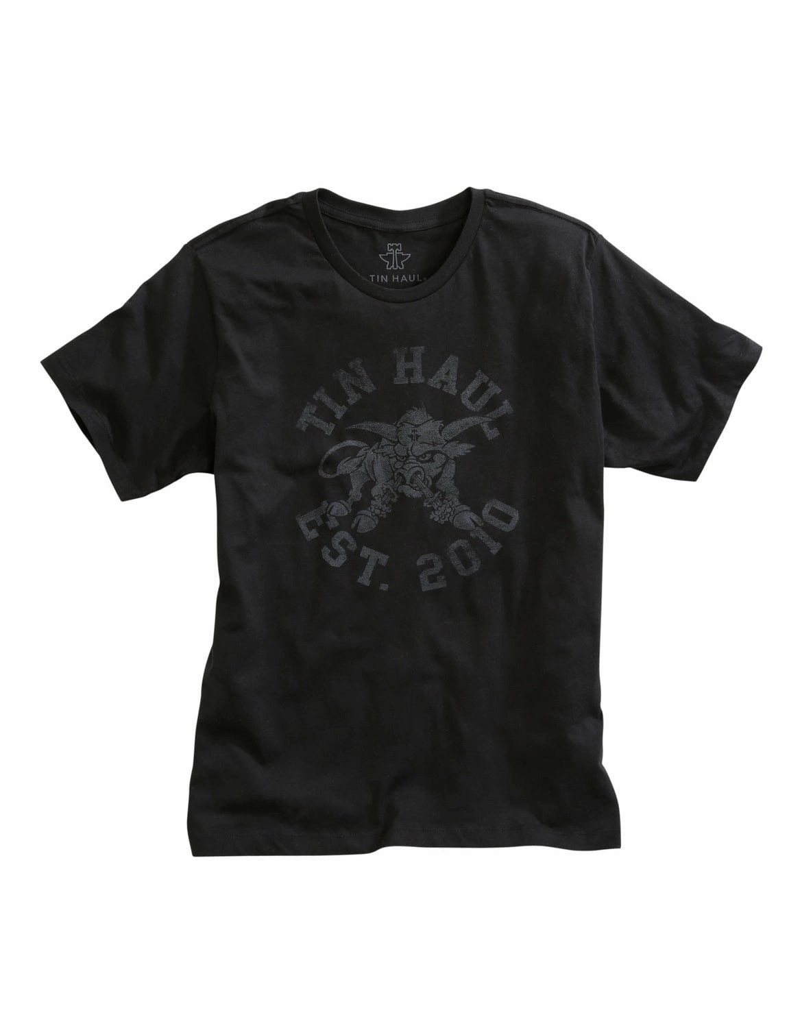 Tin Haul Unisex Black 100% Cotton Angry Bull S/S T-Shirt Ethical production