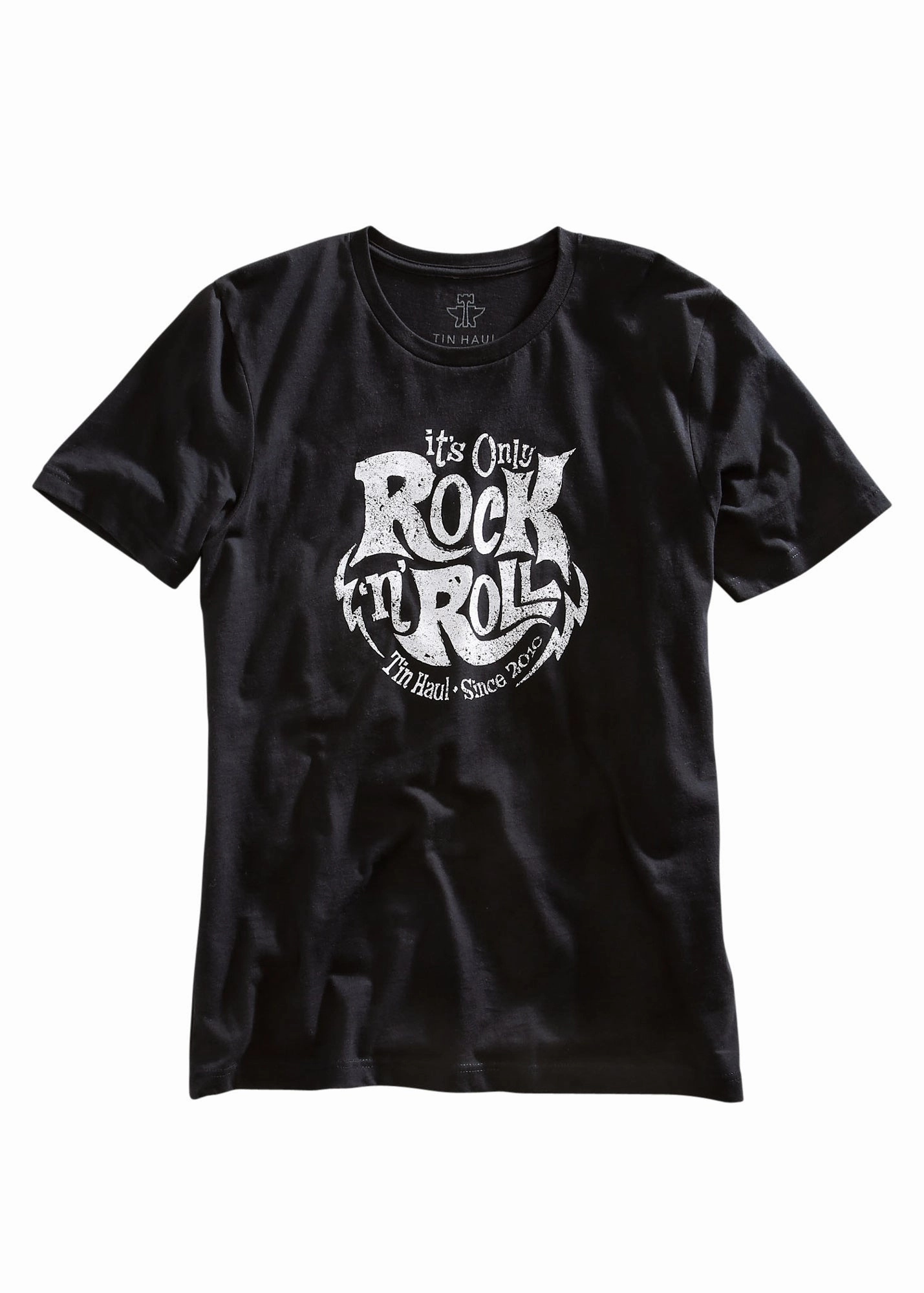 Tin Haul Unisex Black 100% Cotton Its Only Rock n Roll S/S T-Shirt Abrasion Resistant Edges