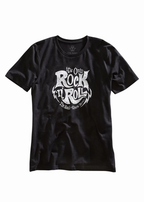 Errand Ready Durable Fabric Tin Haul Unisex Black 100% Cotton Its Only Rock n Roll S/S T-Shirt