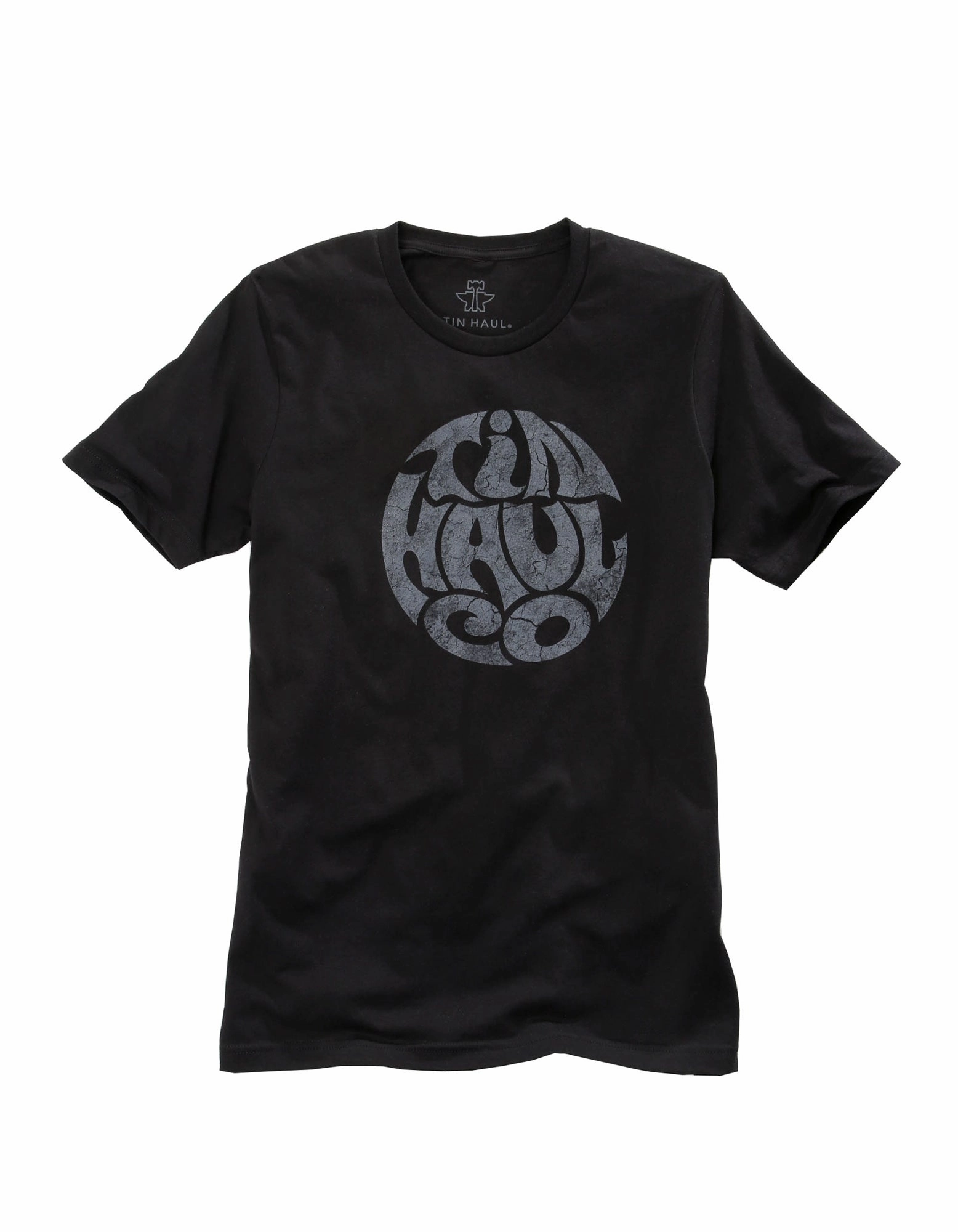Tin Haul Unisex Black 100% Cotton Logo in Circle S/S T-Shirt Organic Cotton